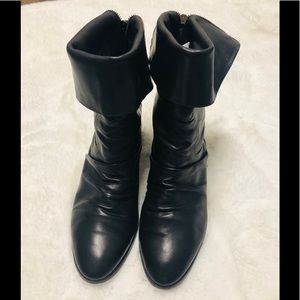 STACCATO Soft Lamb Skin Black Leather Boots Sz 8